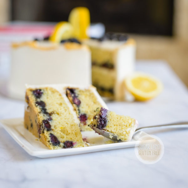 Gluten Free and dairy free Lemon-blueberries cake