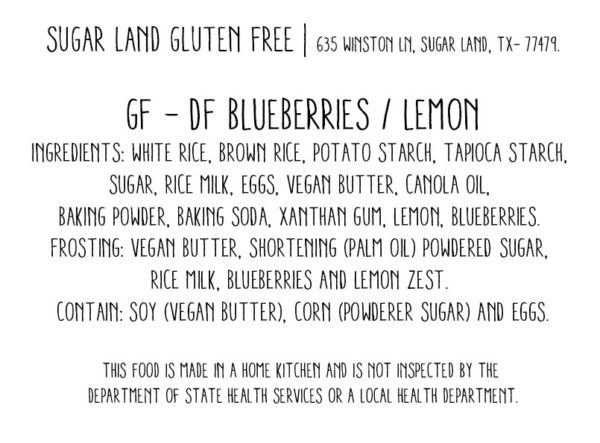 gluten free Lemon blueberries cupcake