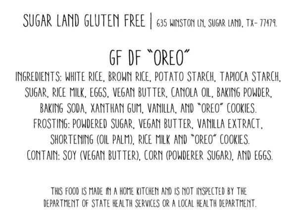 Gluten Free Oreo cake
