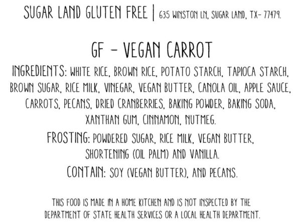 Gluten free vegan carrot cupcake