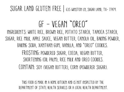 Vegan Gluten Free Oreo cake