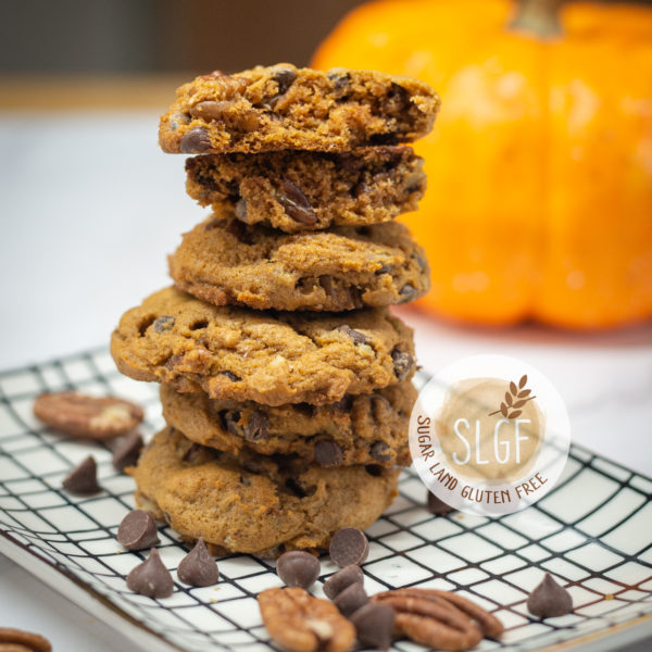 Vegan gluten free Pumpkin Pecan Chocolate Chip Cookies