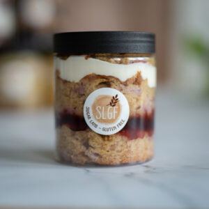 strawberries gluten free cake jar
